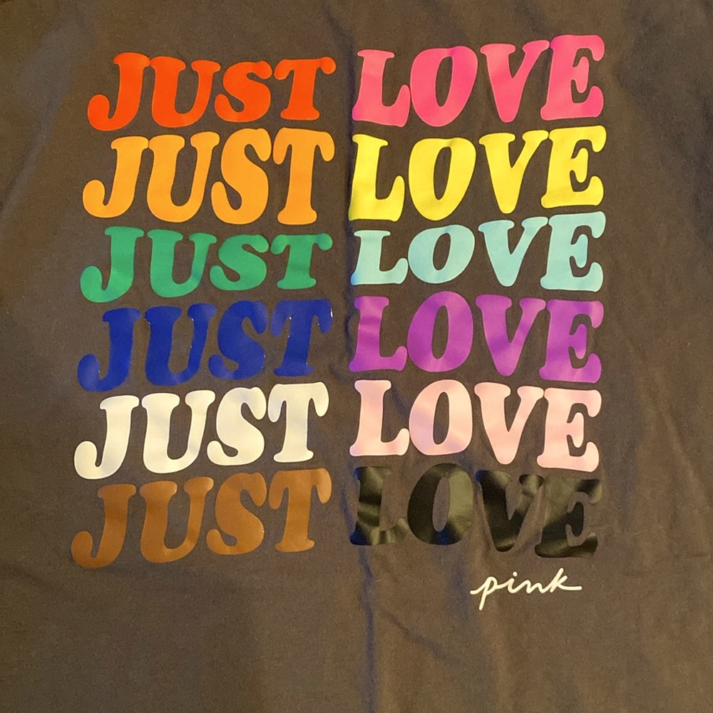 Pink Victoria’s Secret One Size Oversized Tee Just Love Shirt